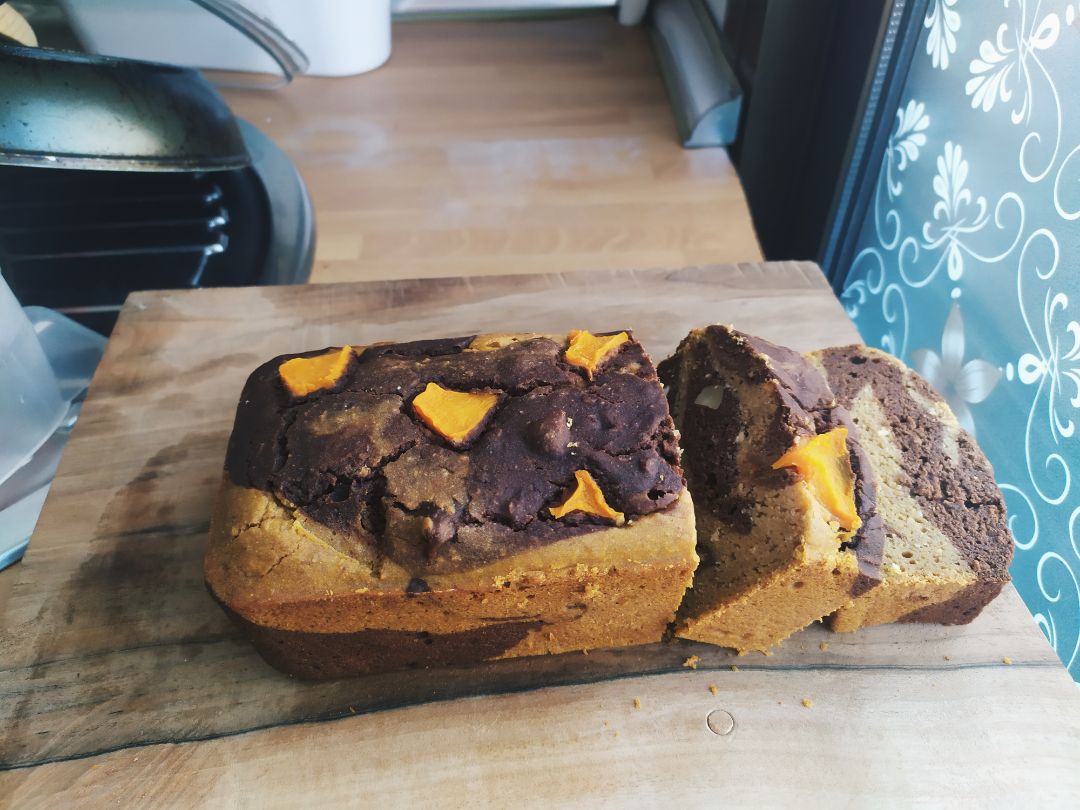 Bizcocho marmolado de calabaza y chocolate 🍞🍫 Bizcocho marmolado de calabaza y chocolate 🍞🍫