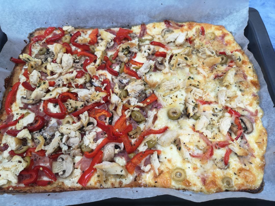 Pizza de coliflor sin gluten y sin lactosa 💕