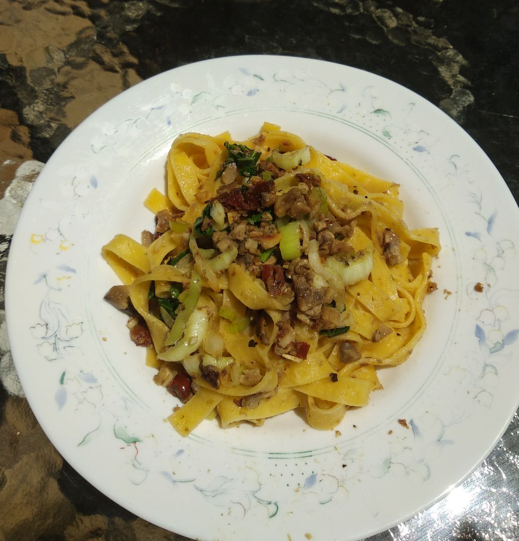 Tagliatelle con verduras Tagliatelle con verduras