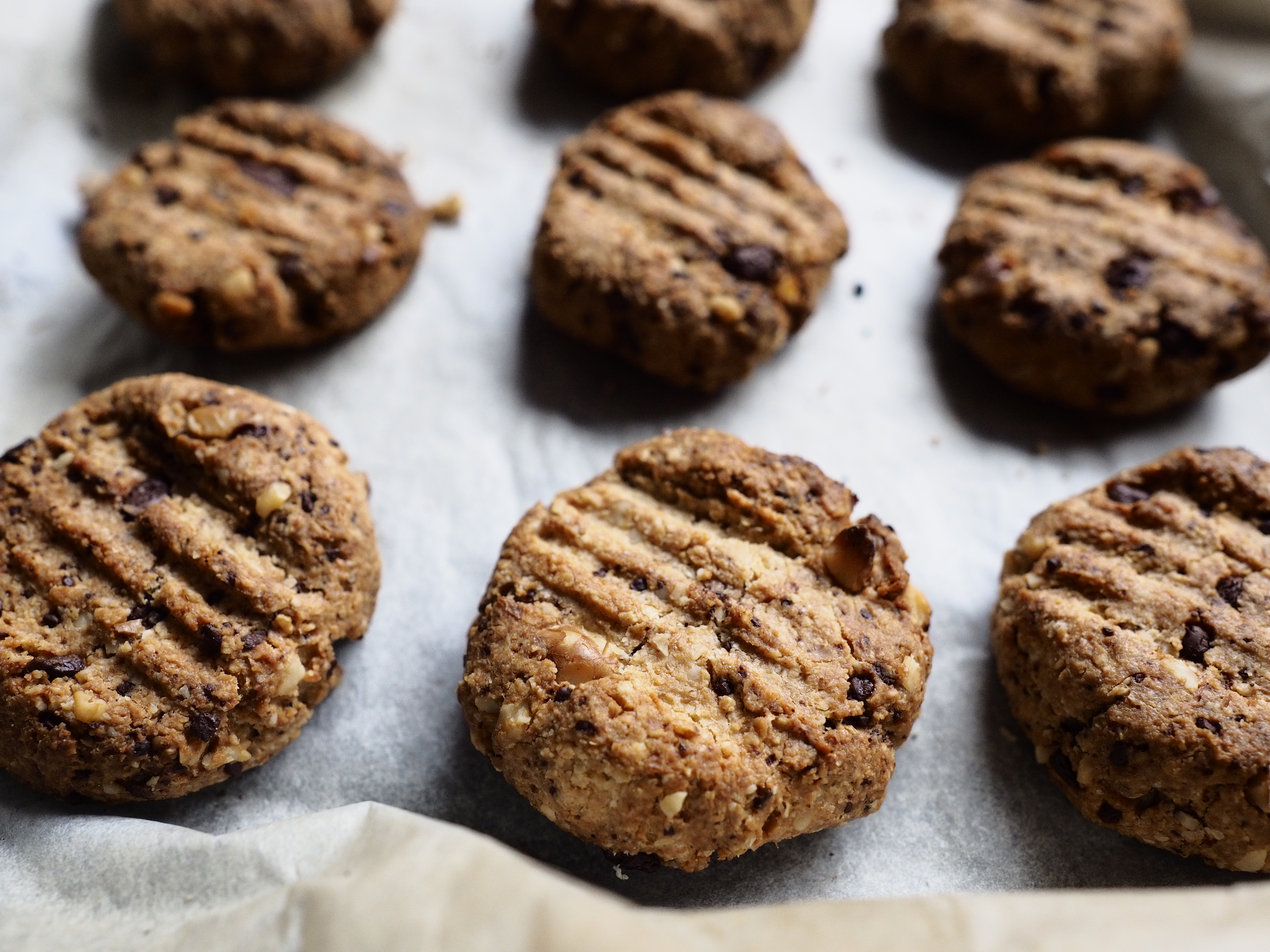 Galletas de nuez y chocolate