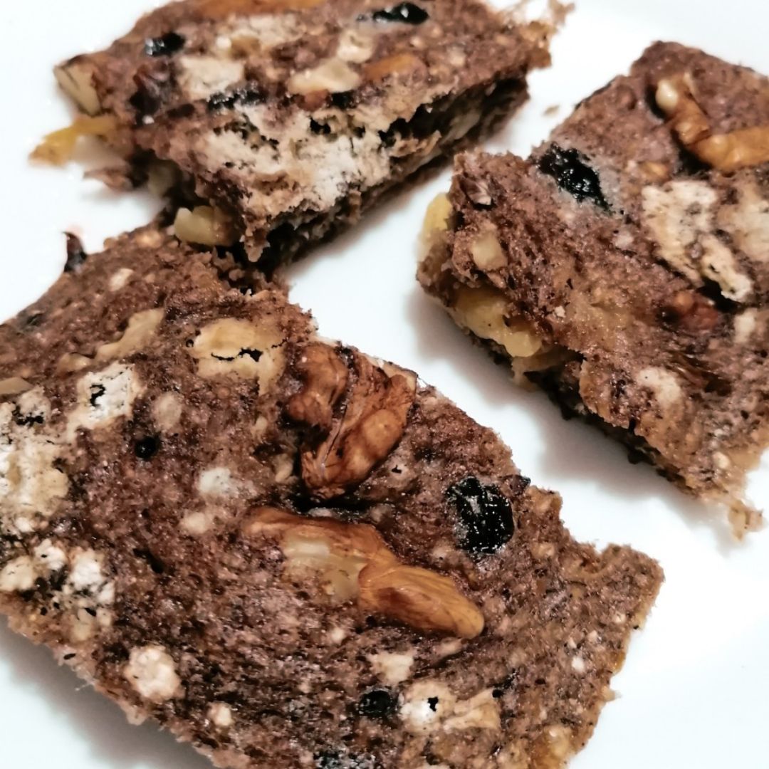 Brownie de avena y manzana sin harina Brownie de avena y manzana sin harina