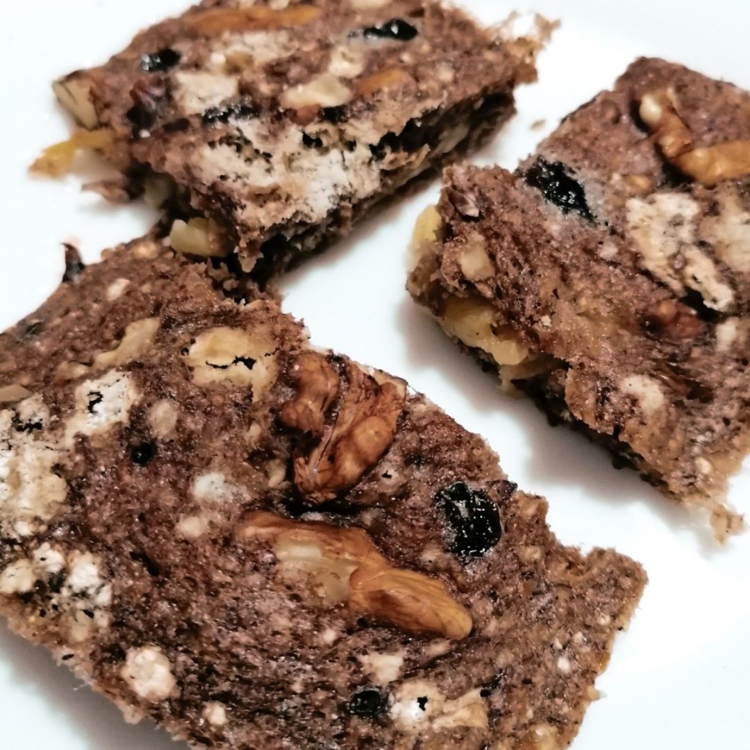 Brownie de avena y manzana sin harina Paso 2 Brownie de avena y manzana sin harina Paso 2