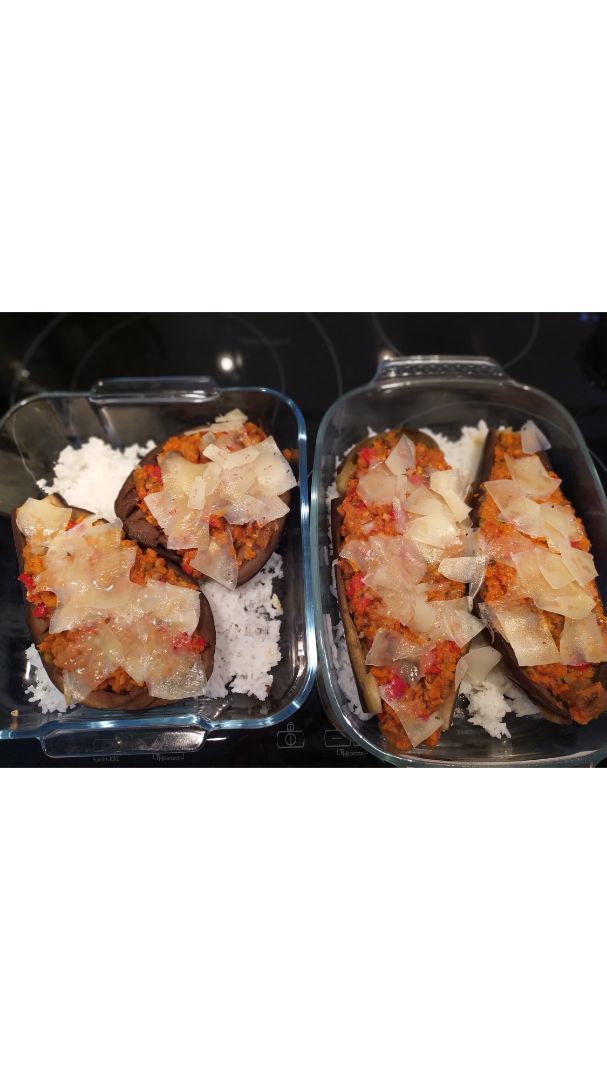 Berenjena rellena de atún y verduras Paso 7 Berenjena rellena de atún y verduras Paso 7