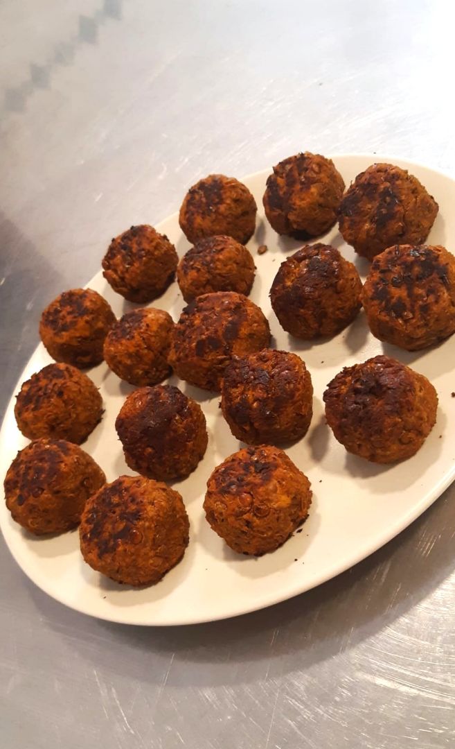 Albóndigas de lentejas y calabaza, sin harinas! Paso 7 Albóndigas de lentejas y calabaza, sin harinas! Paso 7