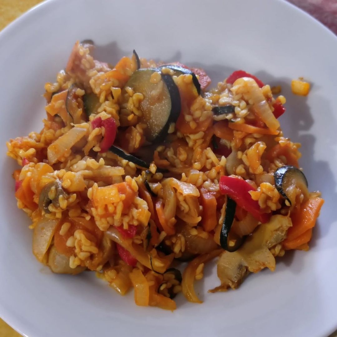 Arroz konjac con verduras Arroz konjac con verduras