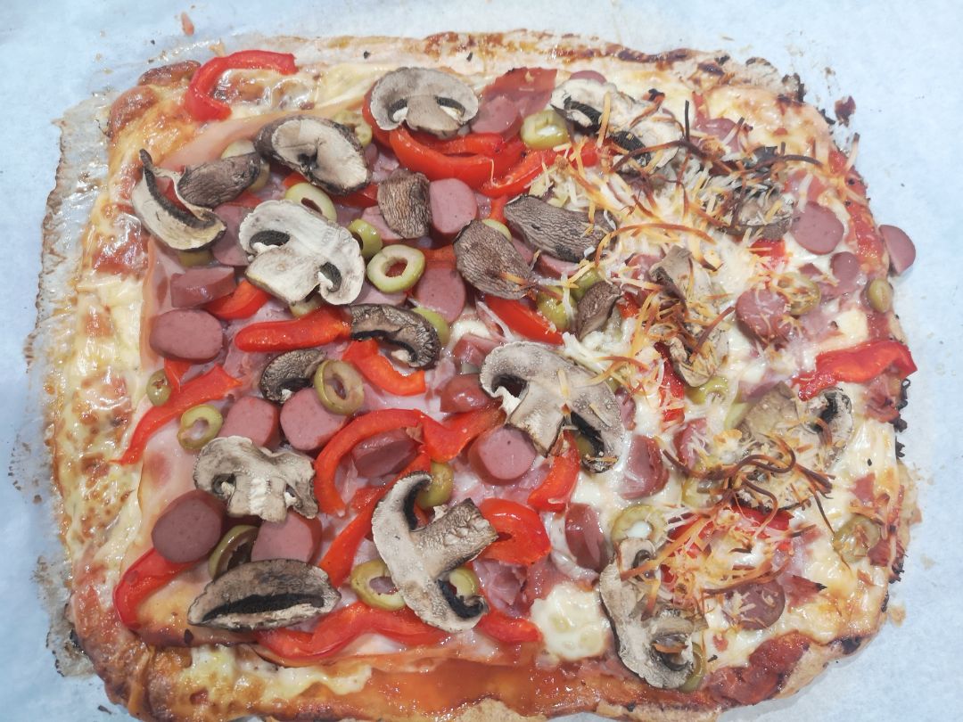 Pizza con base de pollo 😍 Pizza con base de pollo 😍