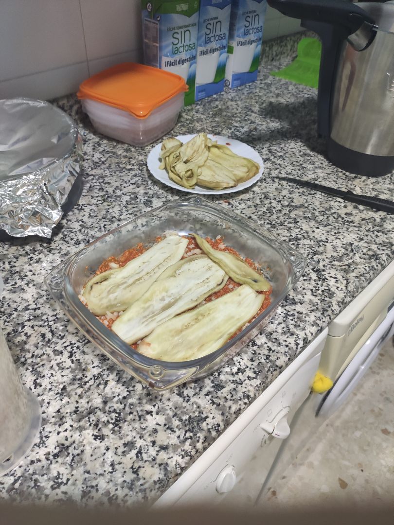 Berenjena parmesano Paso 1 Berenjena parmesano Paso 1