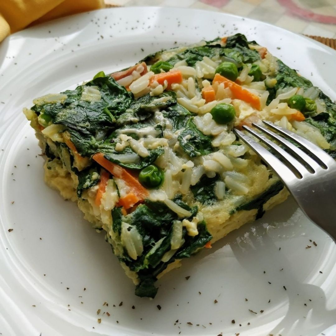 Pastel de arroz y espinacas Pastel de arroz y espinacas