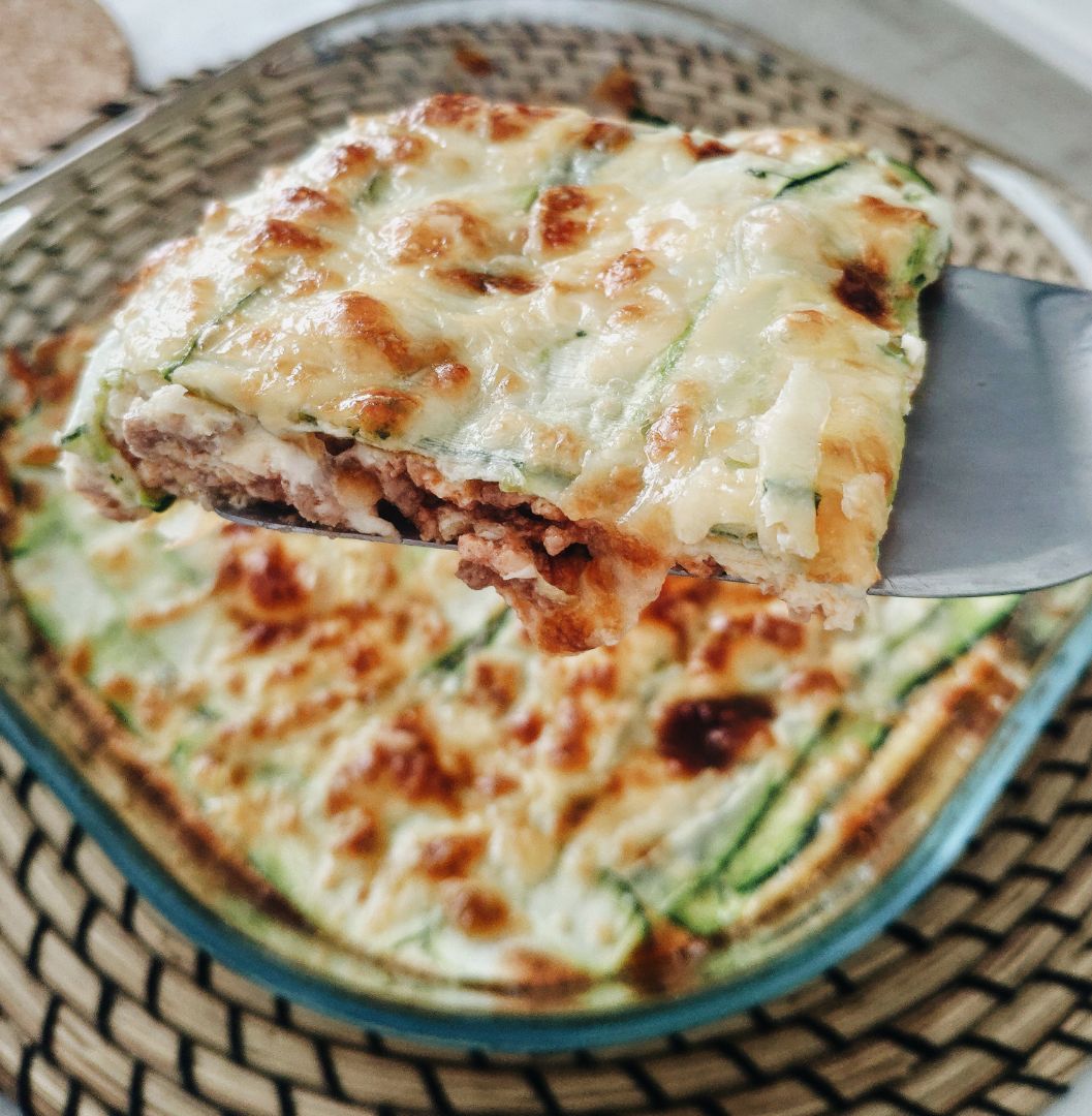 Pastel de calabacín con soja texturizada