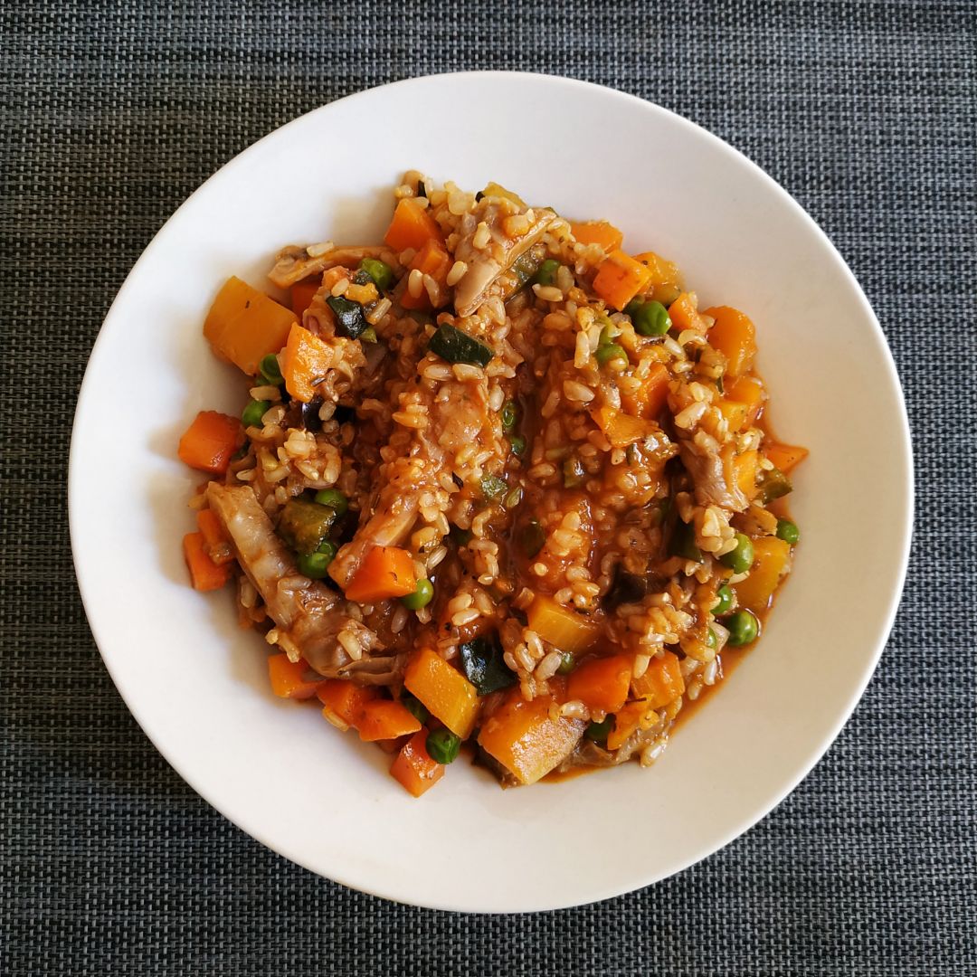 Arroz caldoso con verduras 🍚🍆🥕 Arroz caldoso con verduras 🍚🍆🥕