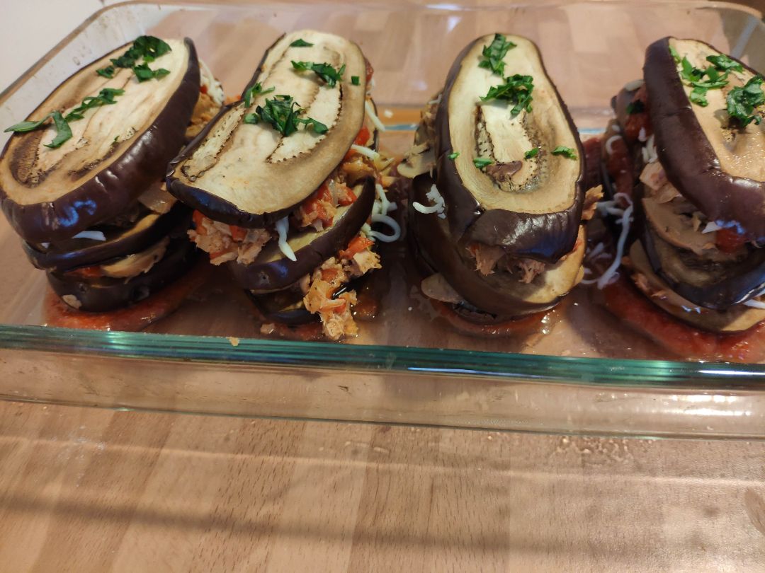 MOUSSAKA DE ATÚN CON BECHAMEL DE GARBANZOS Paso 8 MOUSSAKA DE ATÚN CON BECHAMEL DE GARBANZOS Paso 8