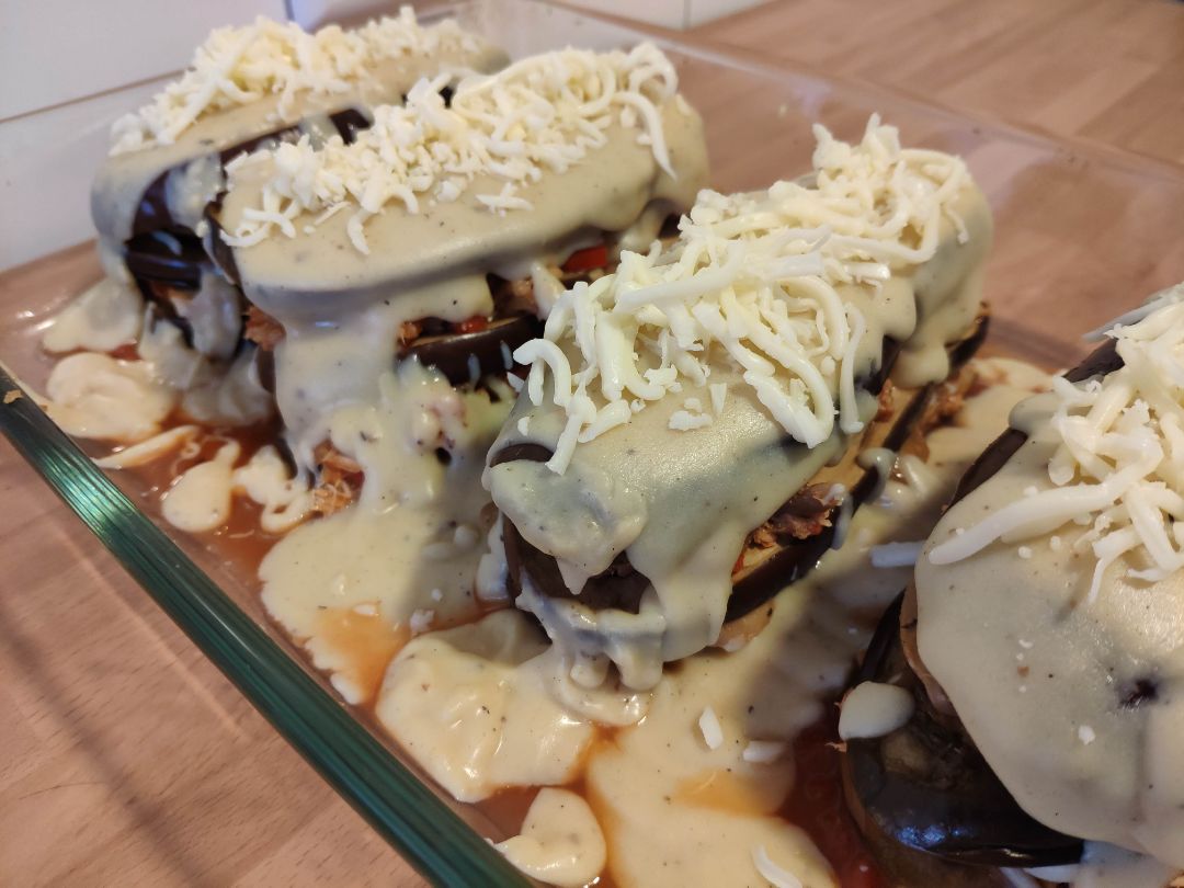 MOUSSAKA DE ATÚN CON BECHAMEL DE GARBANZOS Paso 10 MOUSSAKA DE ATÚN CON BECHAMEL DE GARBANZOS Paso 10