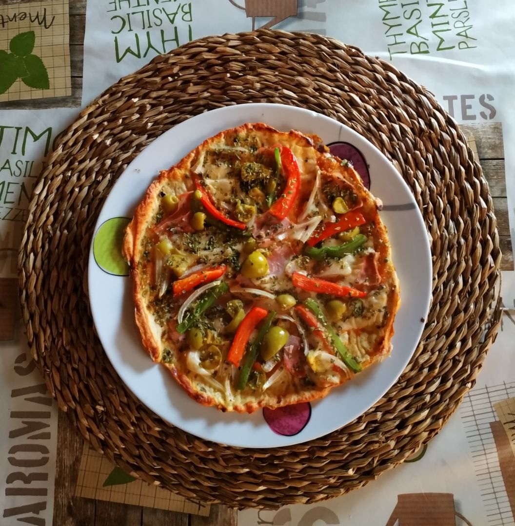 Pizza con base de pollo y huevo 😍 Pizza con base de pollo y huevo 😍
