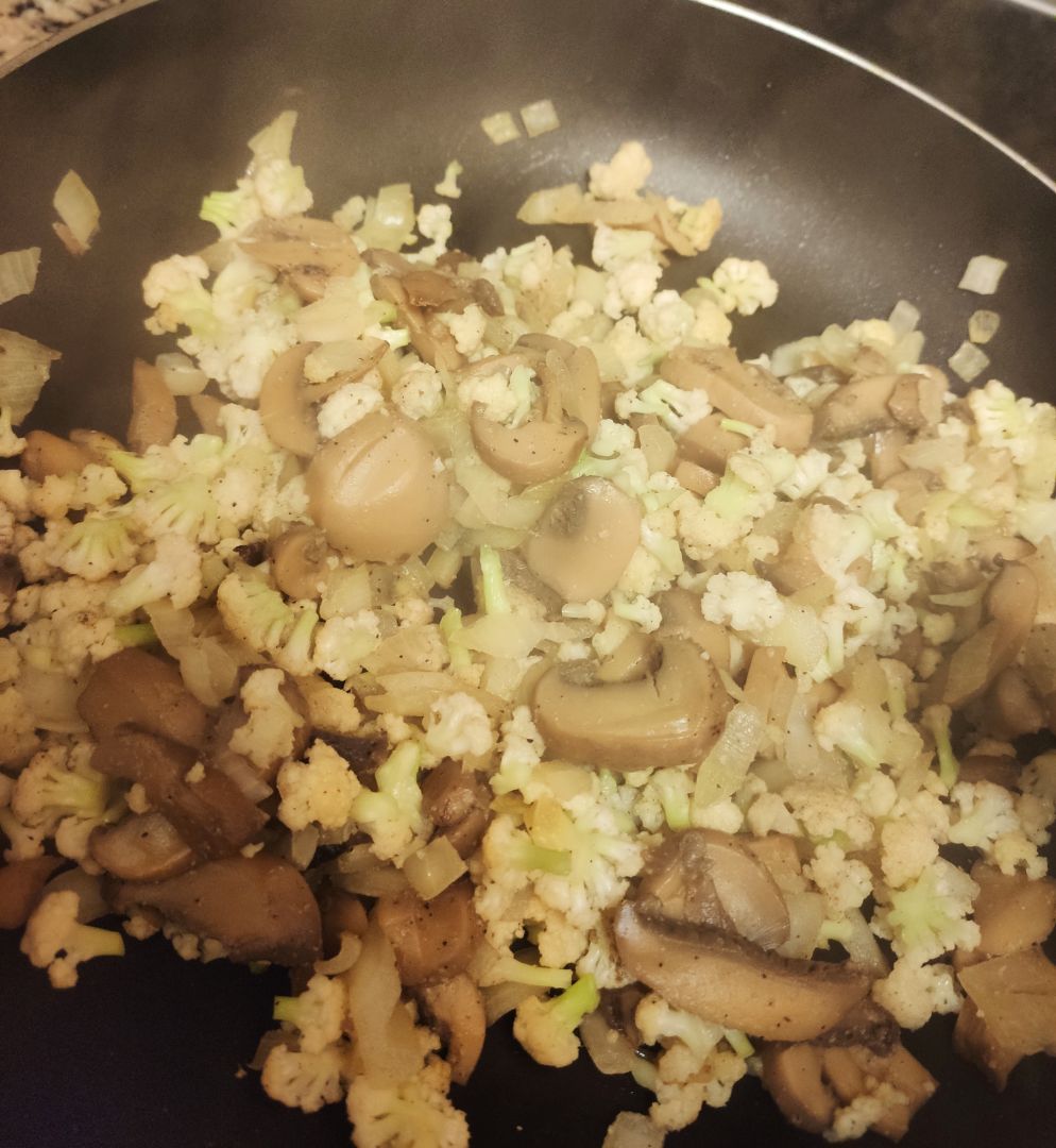 "Risotto" (Sin arroz) de coliflor con champiñones Step 0