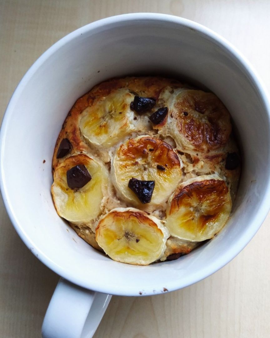 Mugcake vegano de plátano Mugcake vegano de plátano