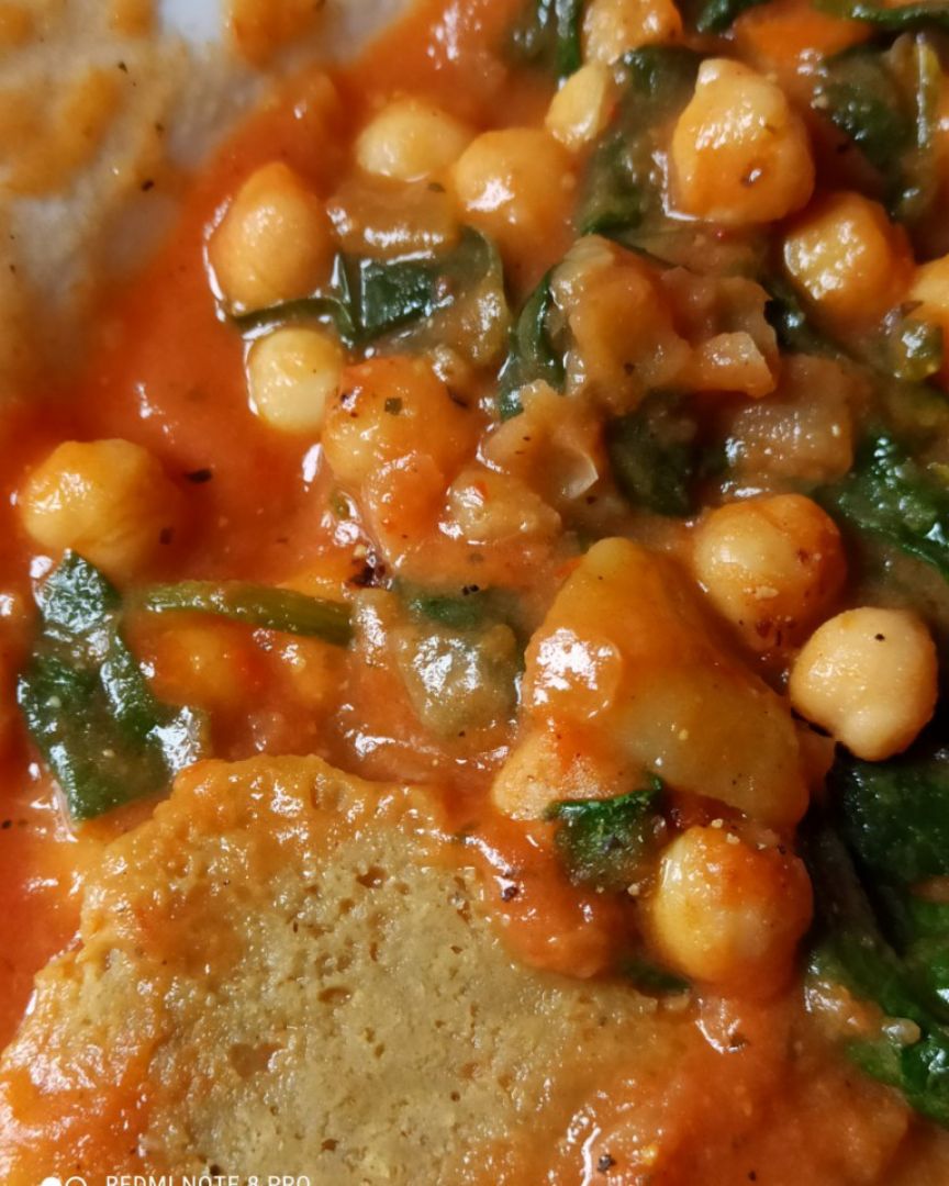 Garbanzos al curry. Vegano. 