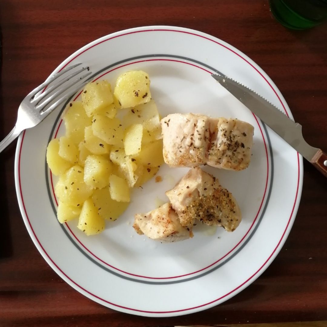 Solomillo de pavo con patata Solomillo de pavo con patata