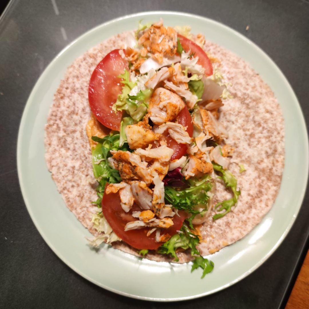 Fajita de pollo y ensalada Fajita de pollo y ensalada