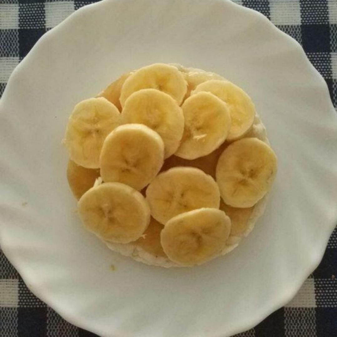 Tortitas de arroz con platano