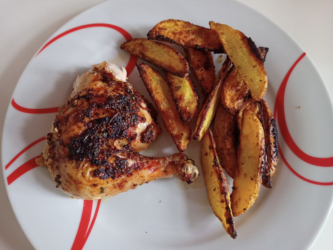 Pollo con mostaza y soja Pollo con mostaza y soja