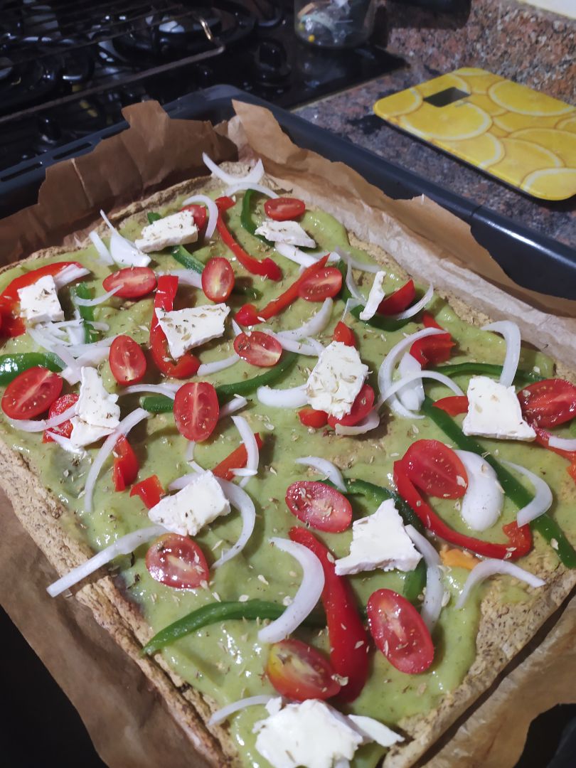 Pizza base de lentejas  Paso 4