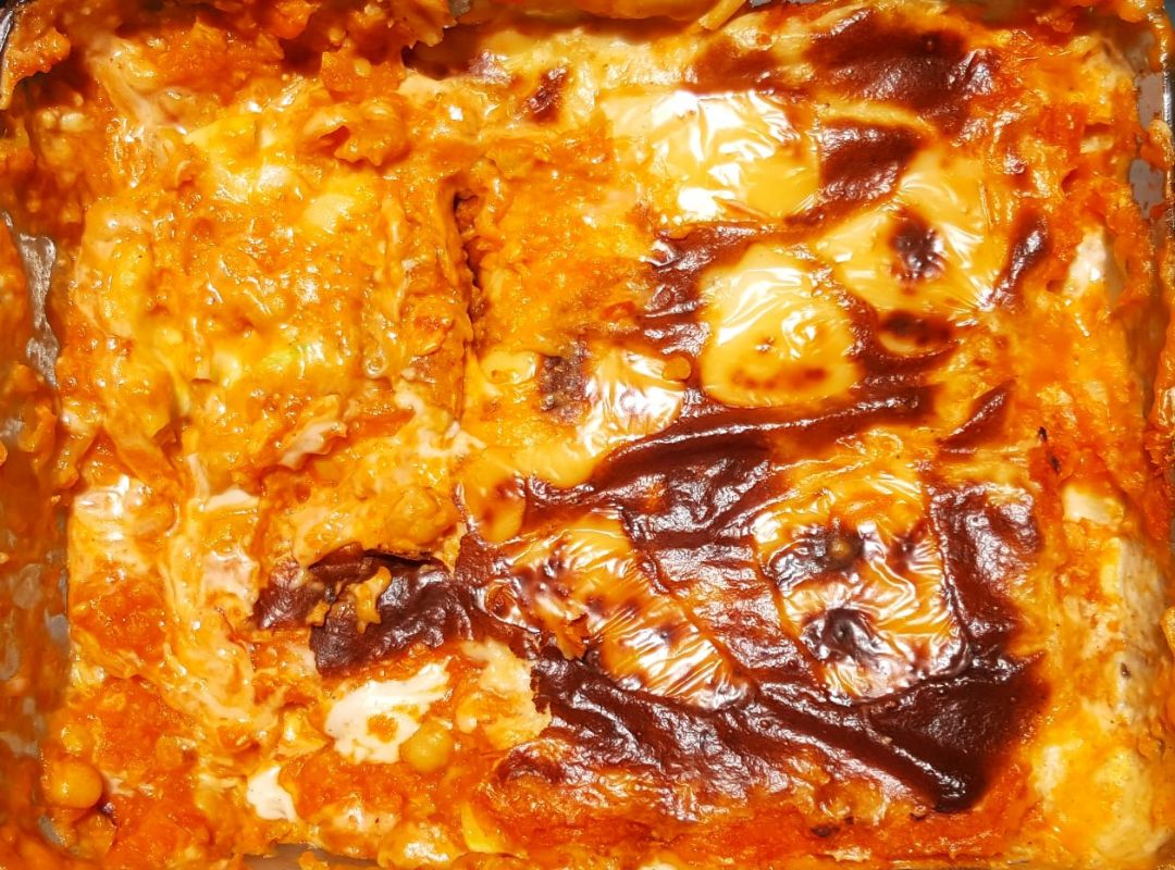 Lasaña de calabacín y garbanzos