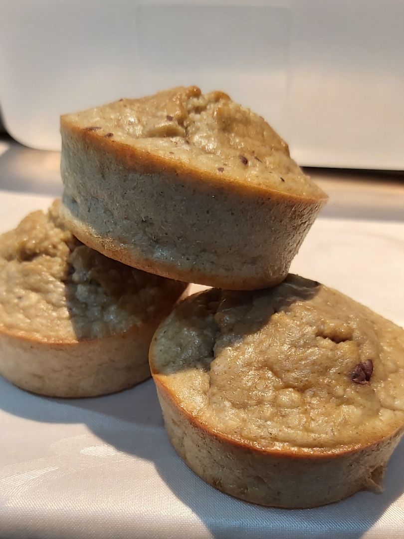 Muffins de avena y plátano con chocolate negro