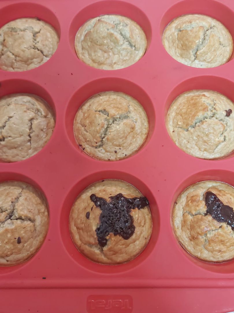 Muffins de avena y plátano con chocolate negro Paso 2
