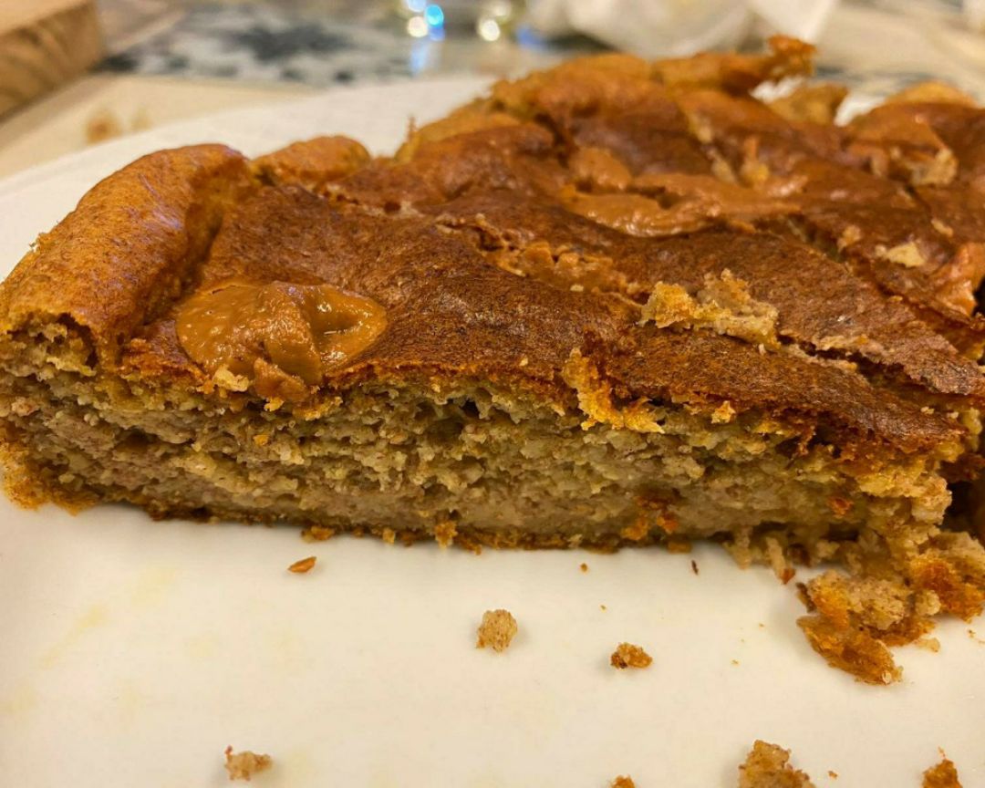 Bizcocho de caqui y crema de cacahuete fit 🥧🥜