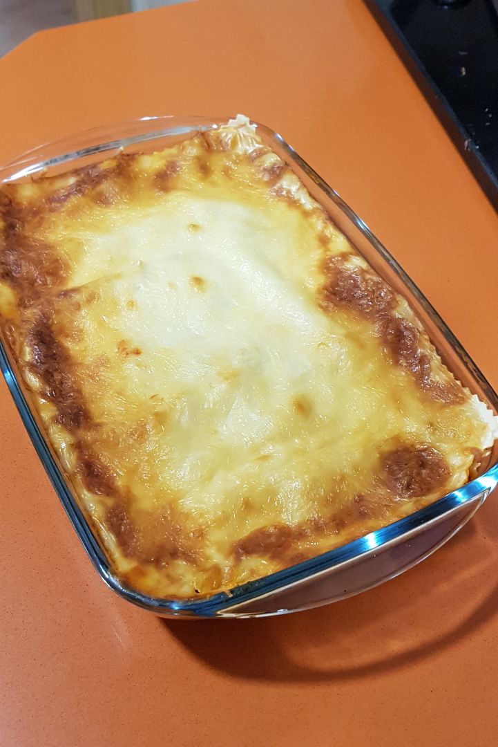 Lasaña con ternera y berenjena 