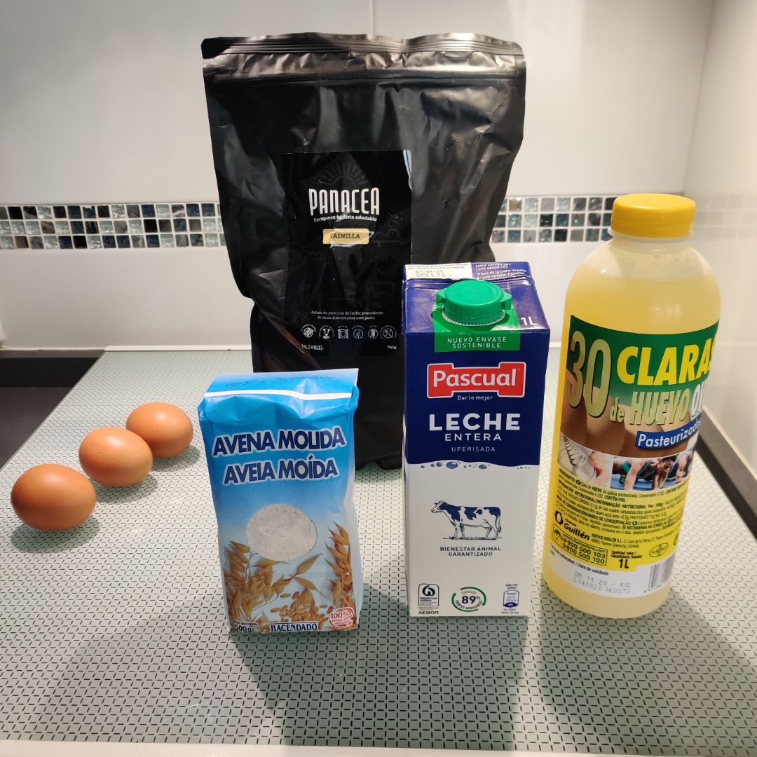 Tortitas proteicas para crear músculos de acero 🦾🦿 Paso 0 Tortitas proteicas para crear músculos de acero 🦾🦿 Paso 0