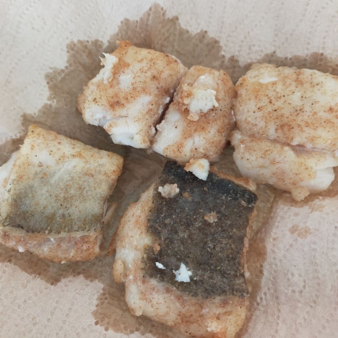 Bacalao con gambas Paso 1 Bacalao con gambas Paso 1