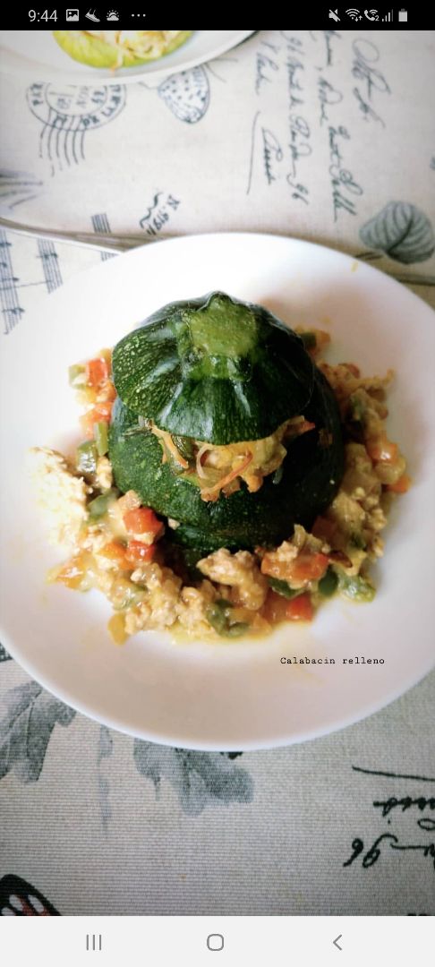 Calabacín luna relleno de verduras 