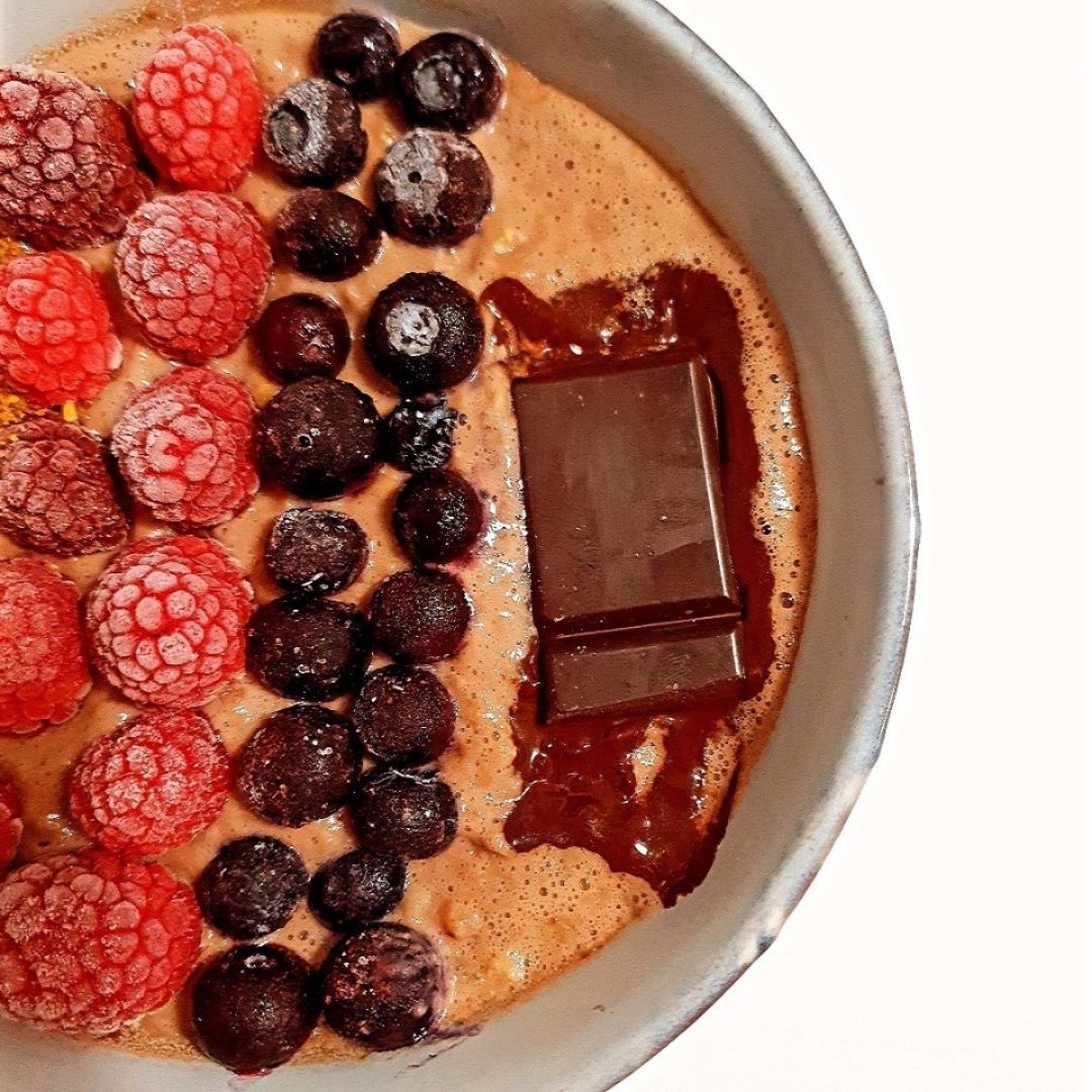 🌞 SUMMER PORRIDGE 🥣 con fruta congelada 🍌🫐🍓 Paso 3