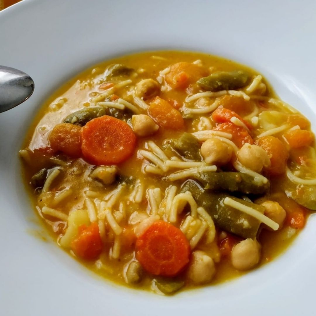 Guiso de calabaza con garbanzos