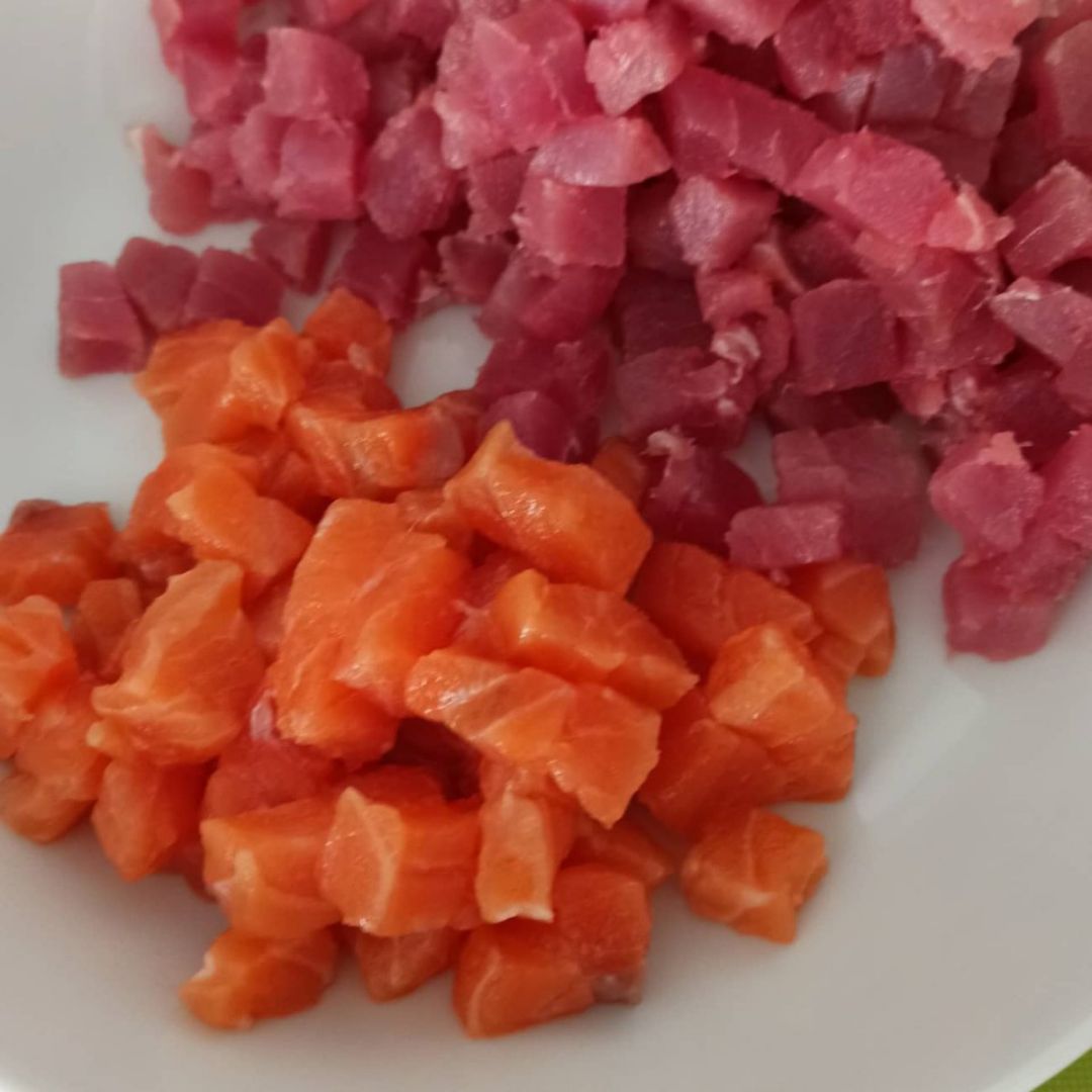 🌸TARTAR DE ATÚN Y SALMÓN 🌸Step 0