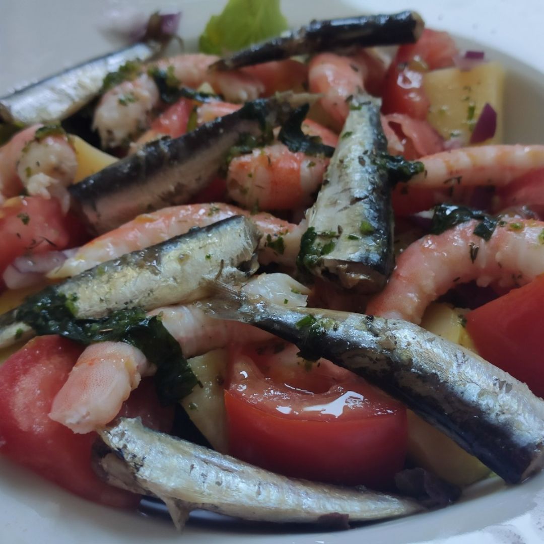 Ensalada Campera con sardinillas Ensalada Campera con sardinillas