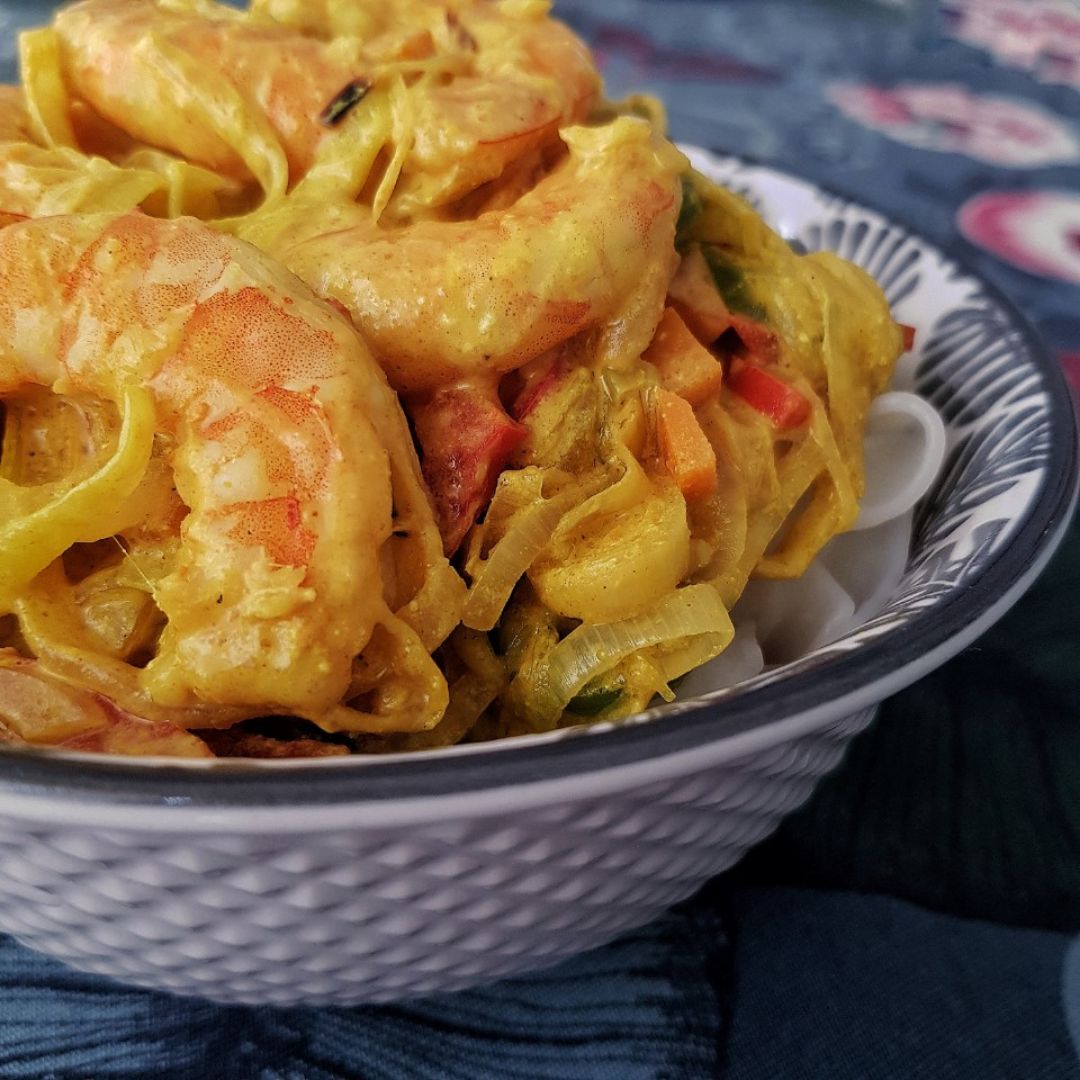 Wok thai de langostinos y verduras 🥡