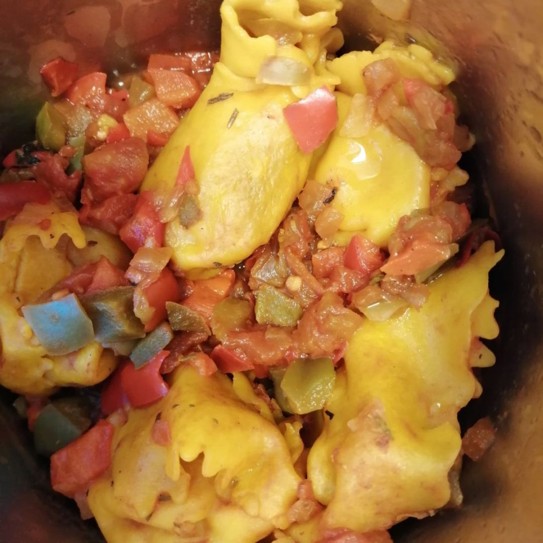 Tortellini de calabaza con pisto Tortellini de calabaza con pisto