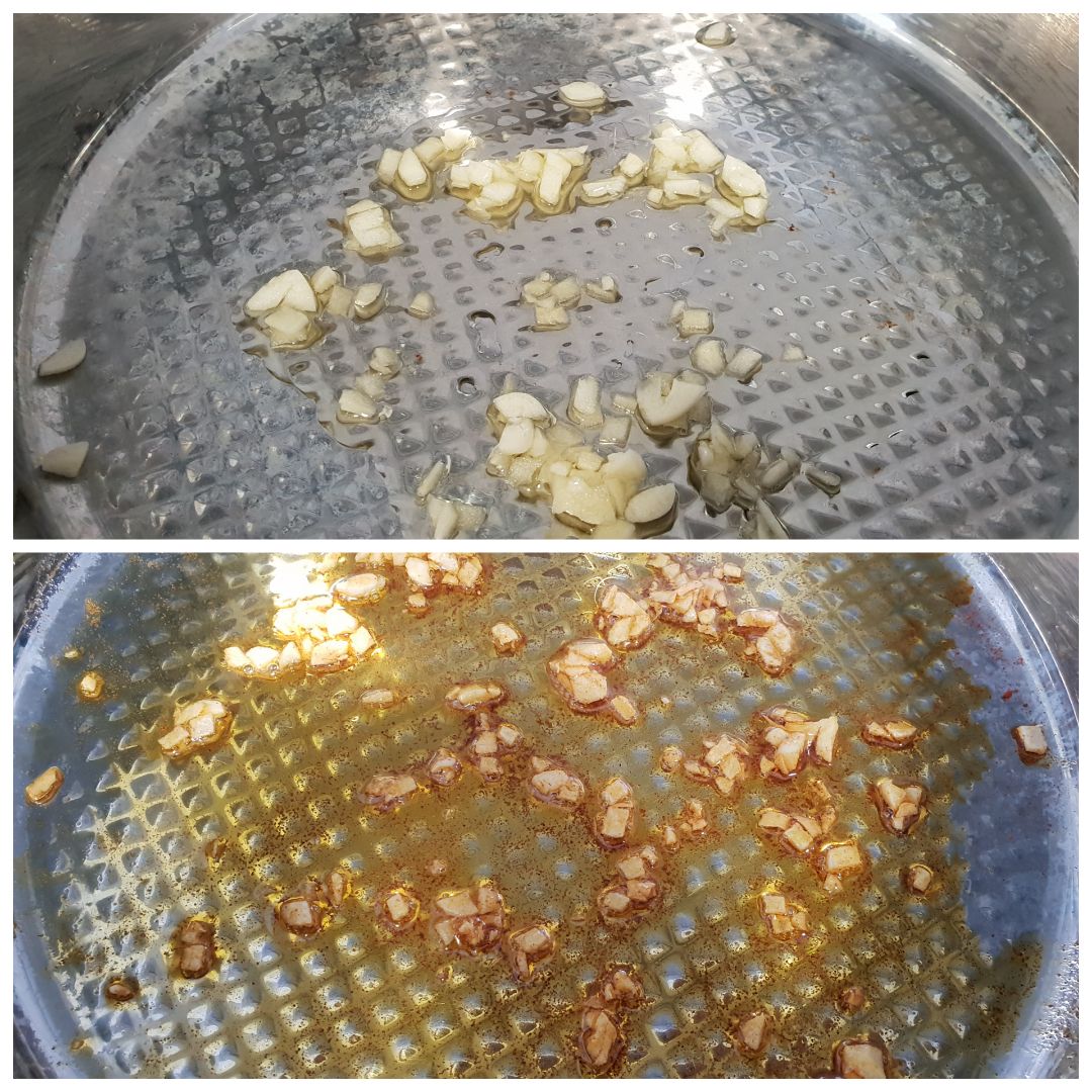 Vainas con huevo y patata cocida  Paso 3