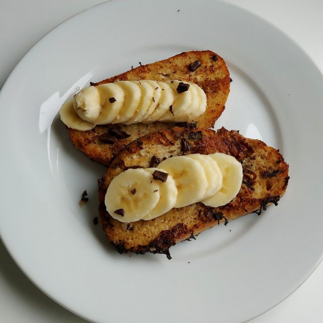 Tostadas francesas con plátano Tostadas francesas con plátano