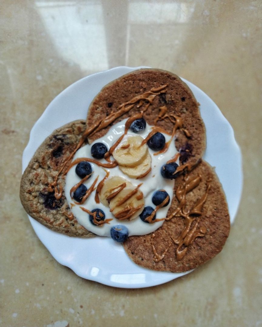 Tortitas de avena y arándanos