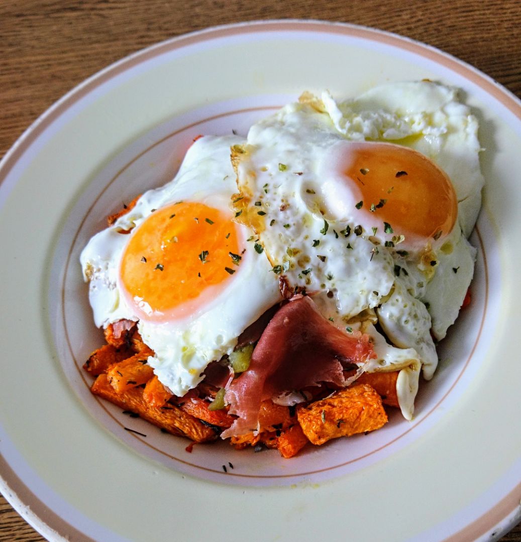 Huevos rotos con calabaza Huevos rotos con calabaza