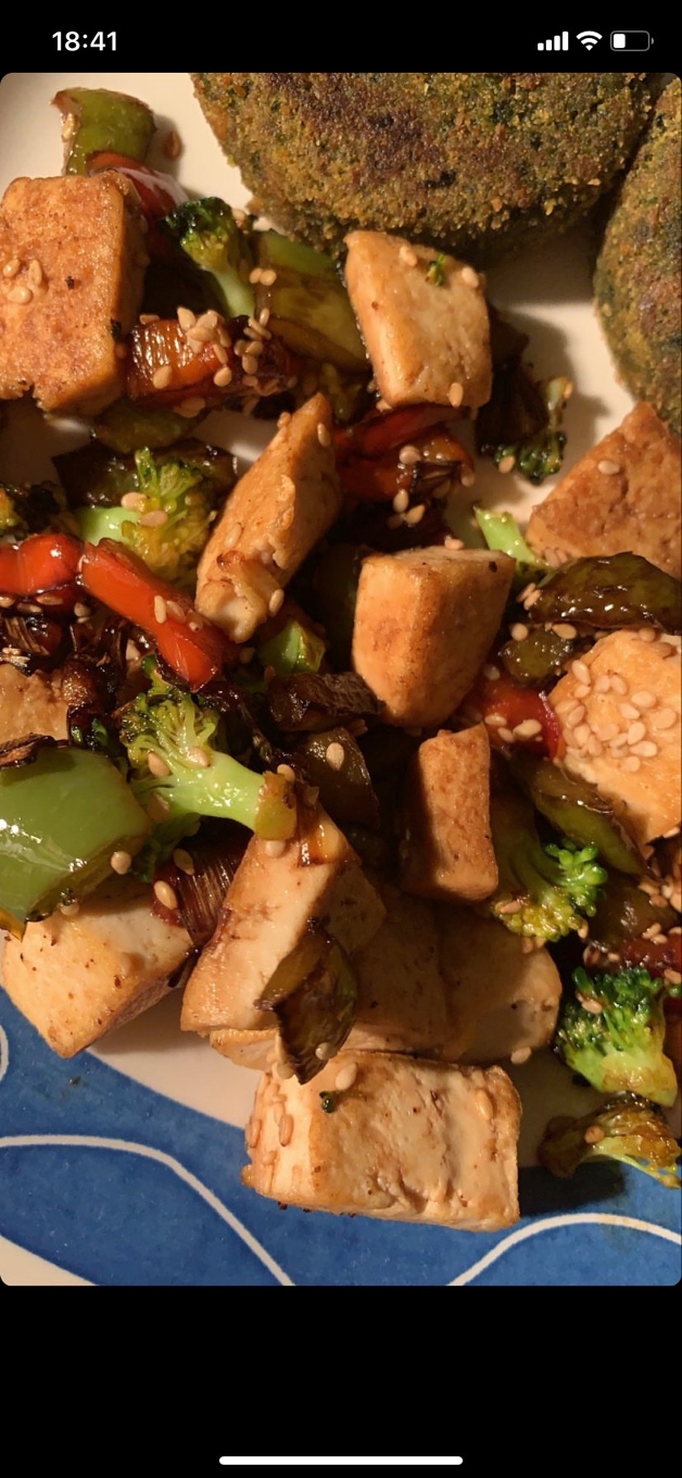 Tofu con verduras 