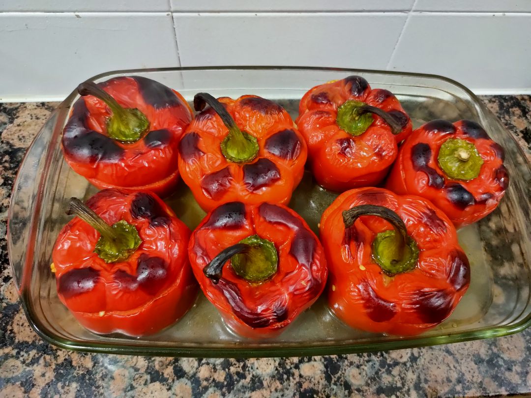 Gemistá . Pimientos rellenos de arroz integral y verduras Paso 3 Gemistá . Pimientos rellenos de arroz integral y verduras Paso 3