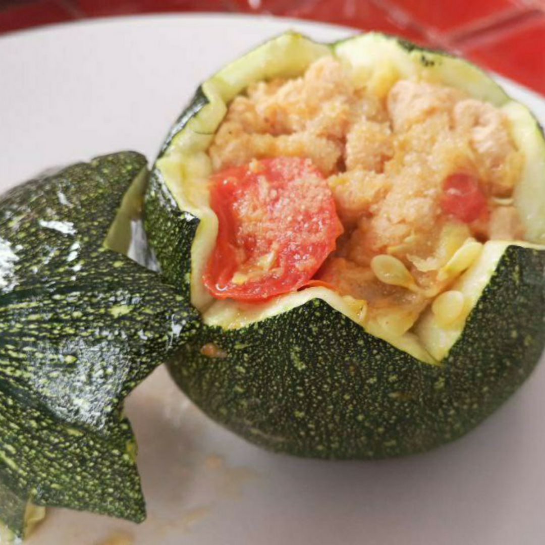 Calabacines rellenos veganos Calabacines rellenos veganos