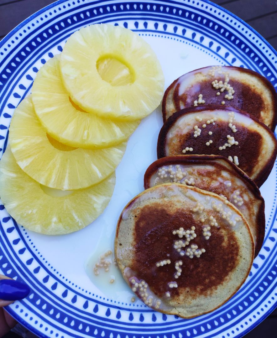 Pancakes de plátano y avena Pancakes de plátano y avena