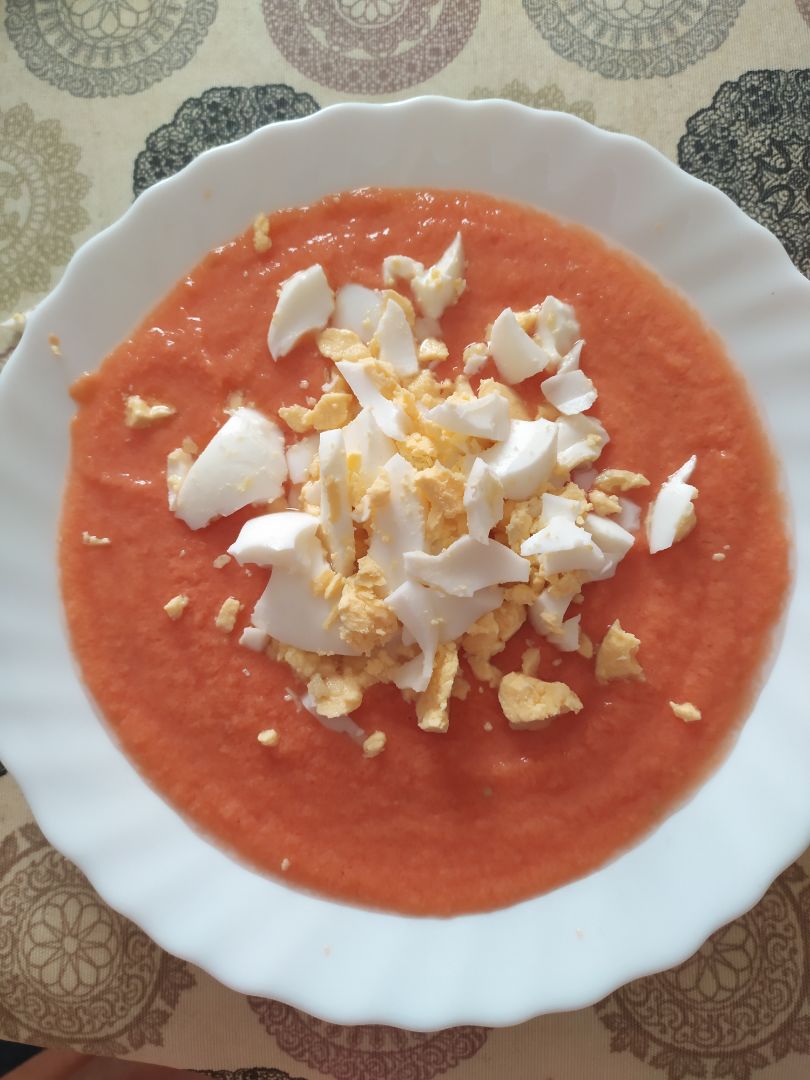 Salmorejo con manzana 🍅🍏 Salmorejo con manzana 🍅🍏