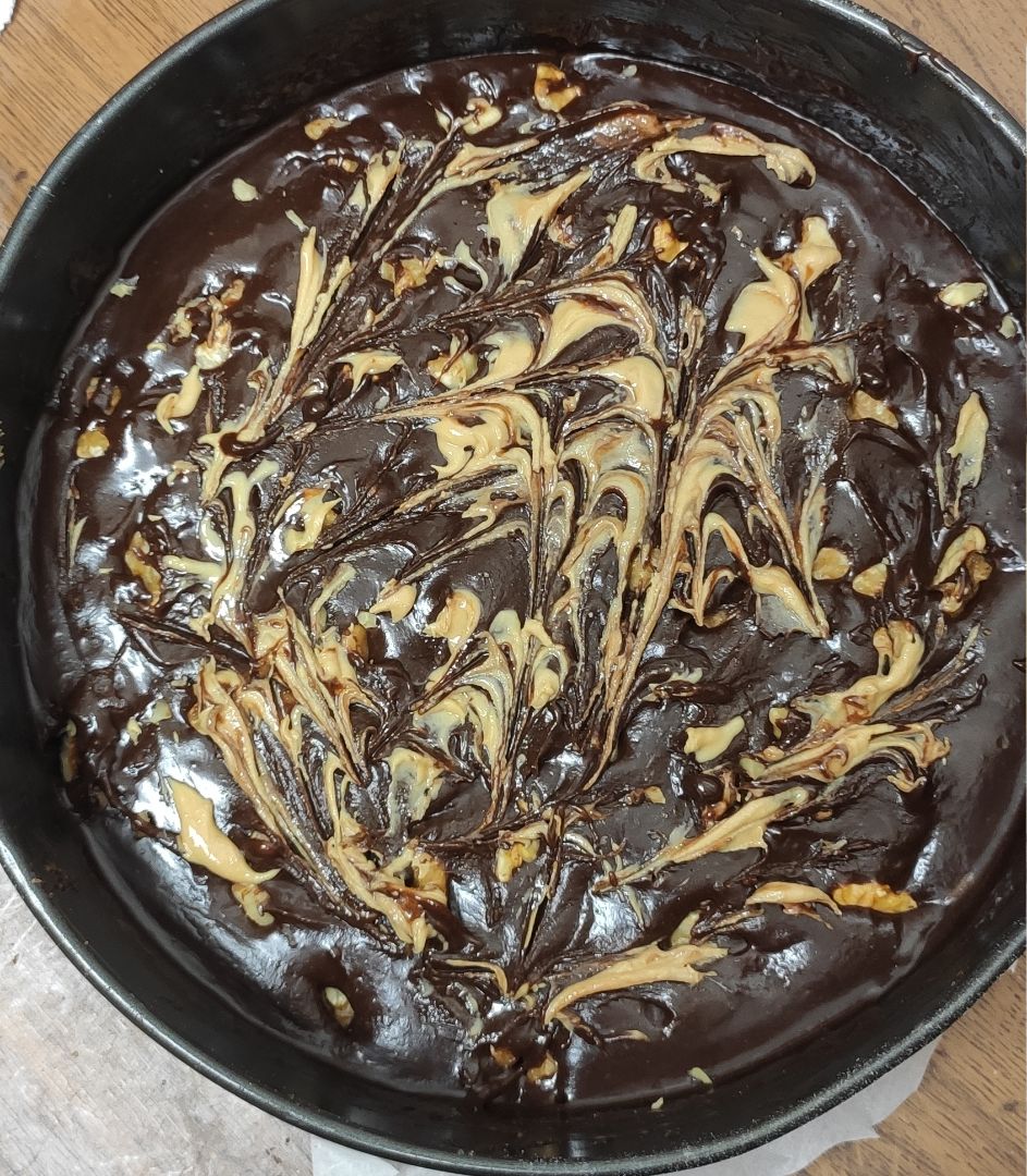 Brownie marmolado de chocolate y cacahuete Paso 1 Brownie marmolado de chocolate y cacahuete Paso 1