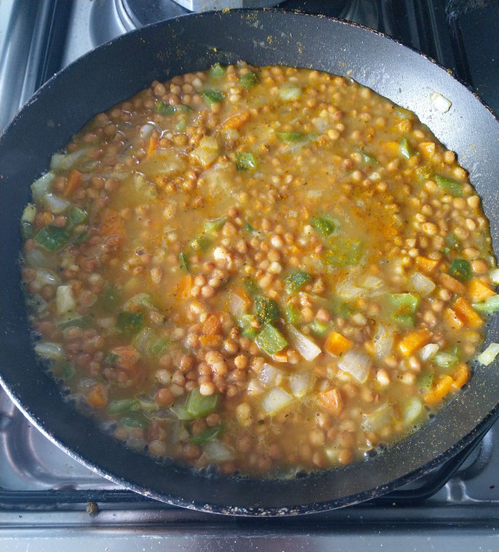 Lentejas al curry con arroz Paso 2 Lentejas al curry con arroz Paso 2